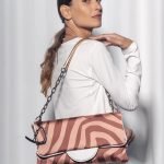 Borsa baguette a spalla con stampa