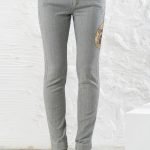 Jeans grigio 5 tasche con applicazione D